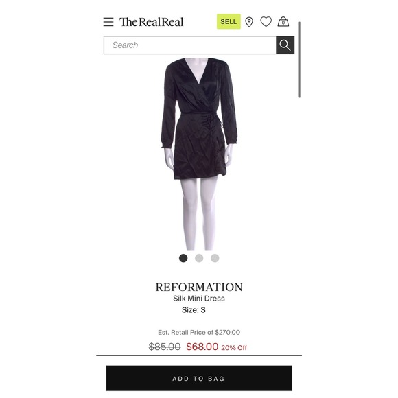 Reformation mini wrap dress 100% SILK - Picture 3 of 10